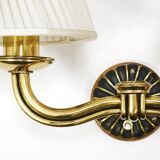 Pair of Wall Sconces in Brass from Viennese Modernism Hugo Gorge, Austria, 1940s