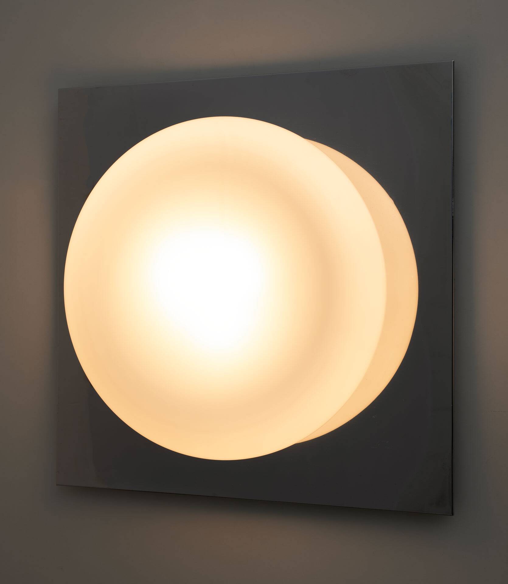 Carlo Nason Mid-century Modern Italian Steel and Murano Glass Wall Lamp, 70