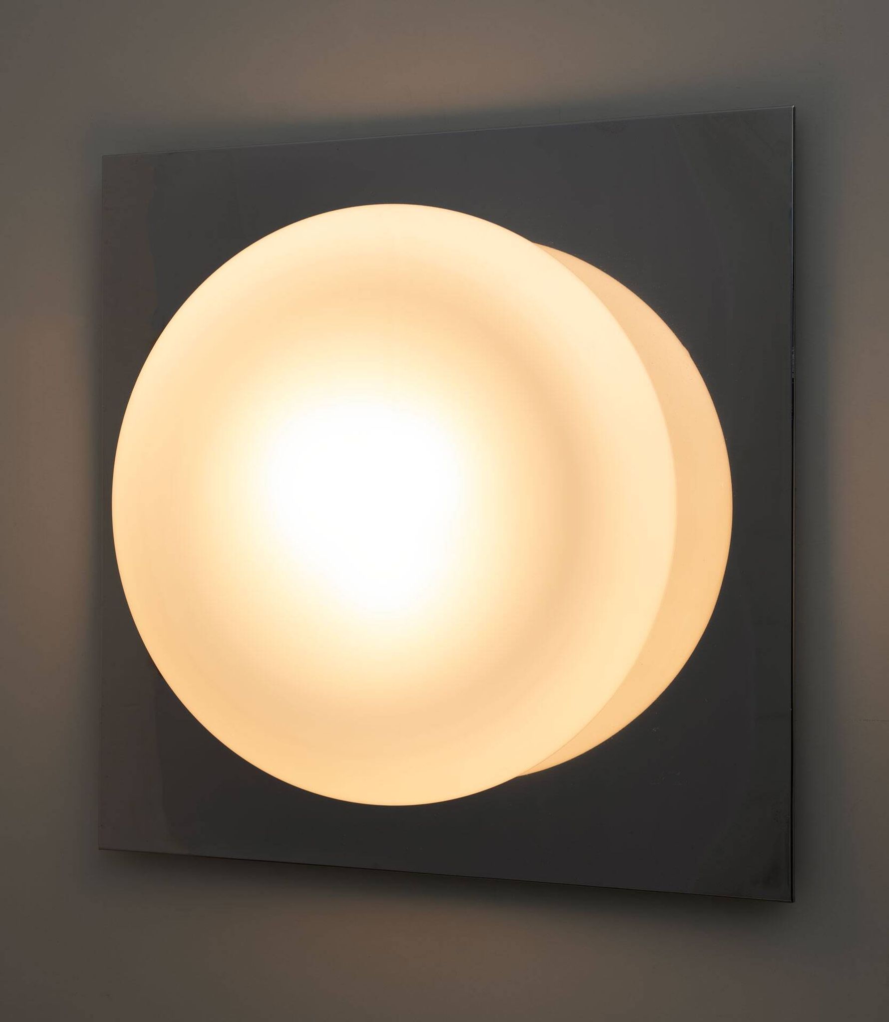 Carlo Nason Mid-century Modern Italian Steel and Murano Glass Wall Lamp, 70