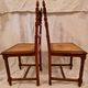 Extendable walnut table, 6 caned chairs in Henri II Neo-Renaissance style.