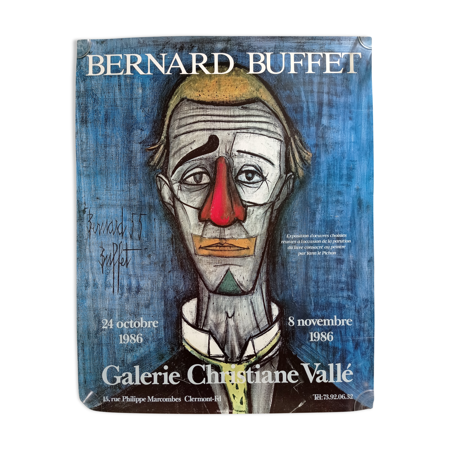 Poster exhibition Bernard Buffet at the Gallery Christiane Vallé 1986