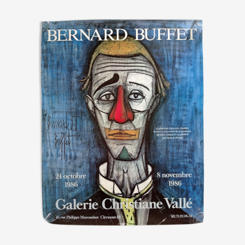 Affiche expo Bernard Buffet à la galerie Christiane Vallé 1986