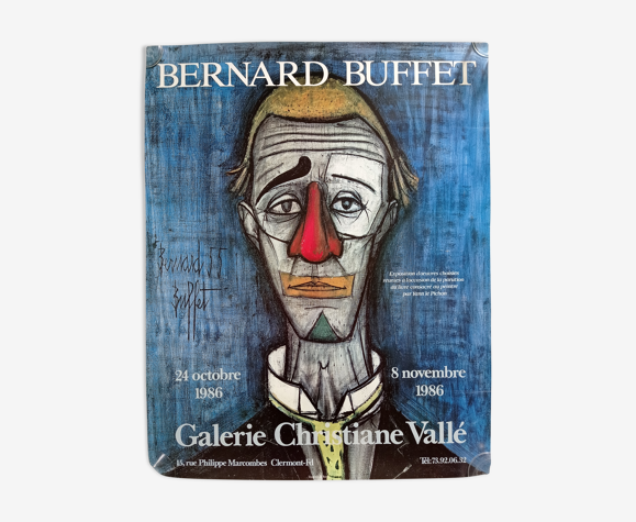 Affiche expo Bernard Buffet à la galerie Christiane Vallé 1986