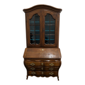 Writing desk in tomb with display case, solid elm, 18th century.