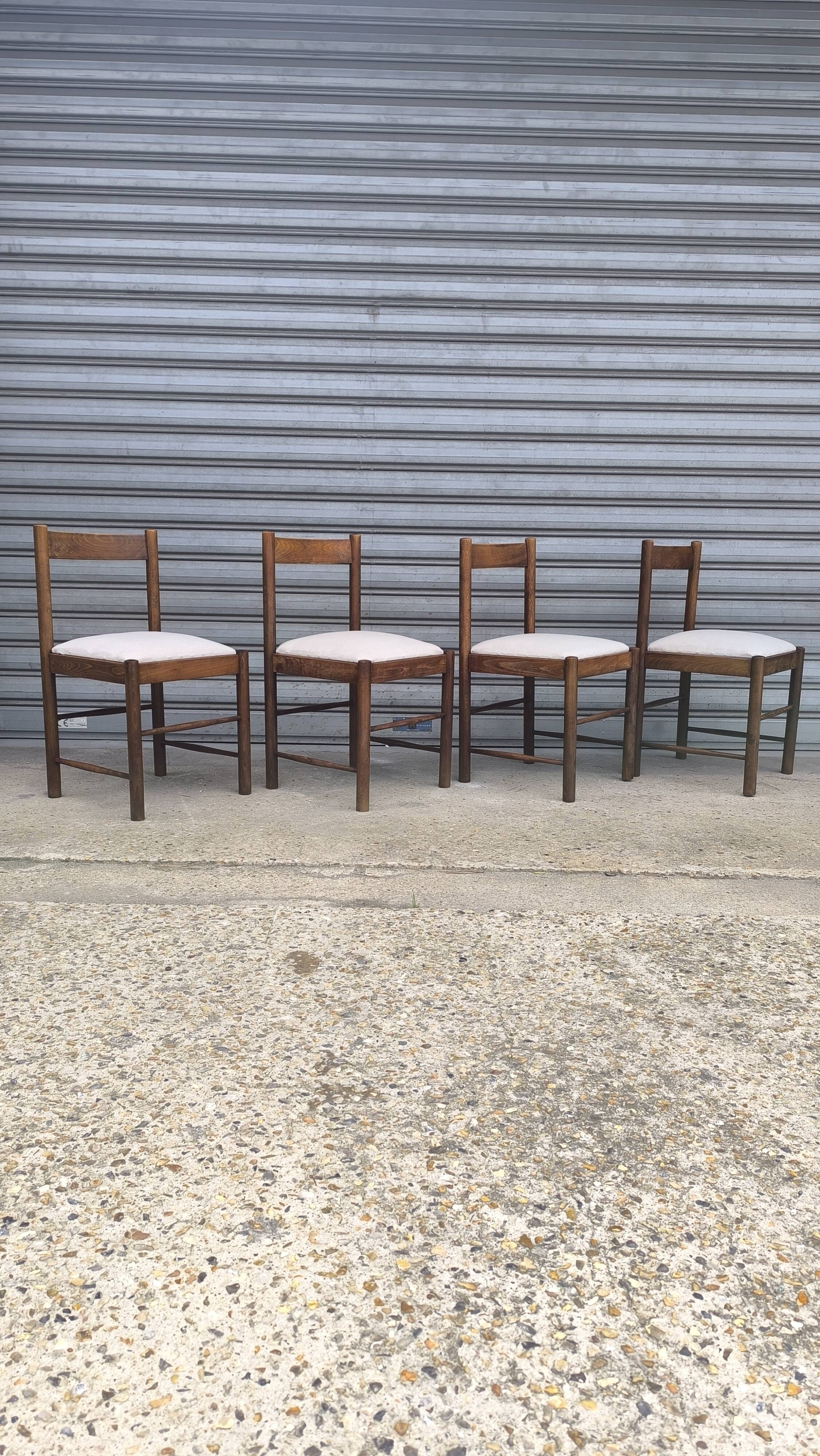 Set of four brutalist chairs 1950