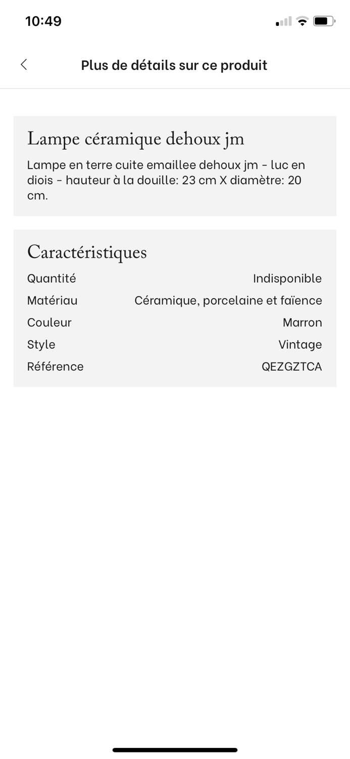 Dehoux Jm ceramic lamp