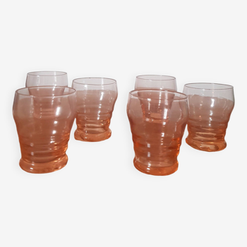 Set of small pink glasses