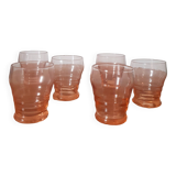 Set of small pink glasses