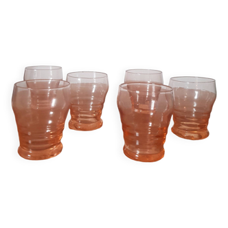 Set of small pink glasses