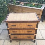 Commode en rotin 2 couleurs