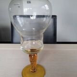 Antique large pot or leech jar pharmacy apothecary in blown glass 19th century