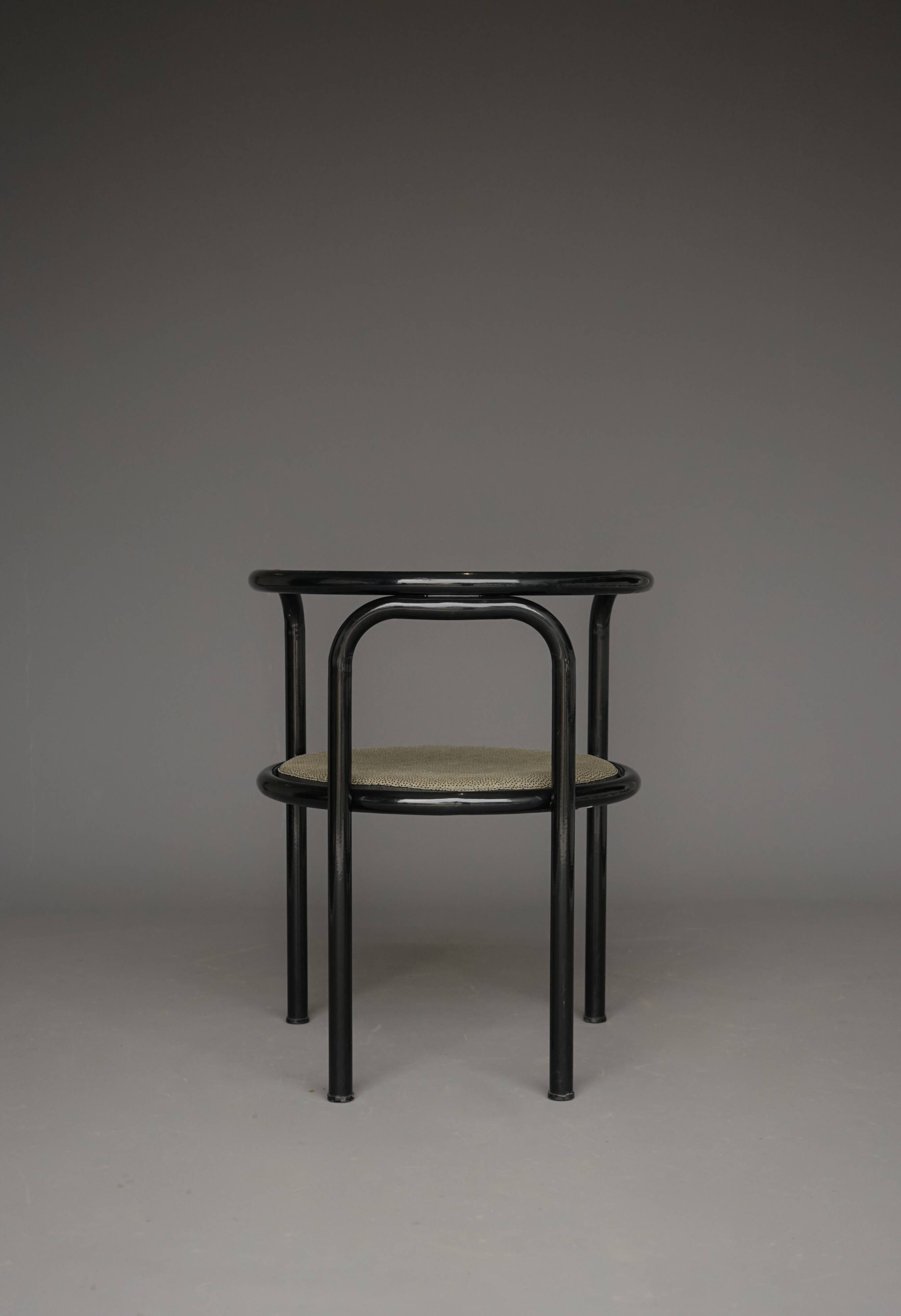 Set of 4 black 'Locus Solus' chairs by Gae Aulenti for Poltronova, 1960s
