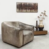 Vintage leather DS47 armchair ottoman De Sede