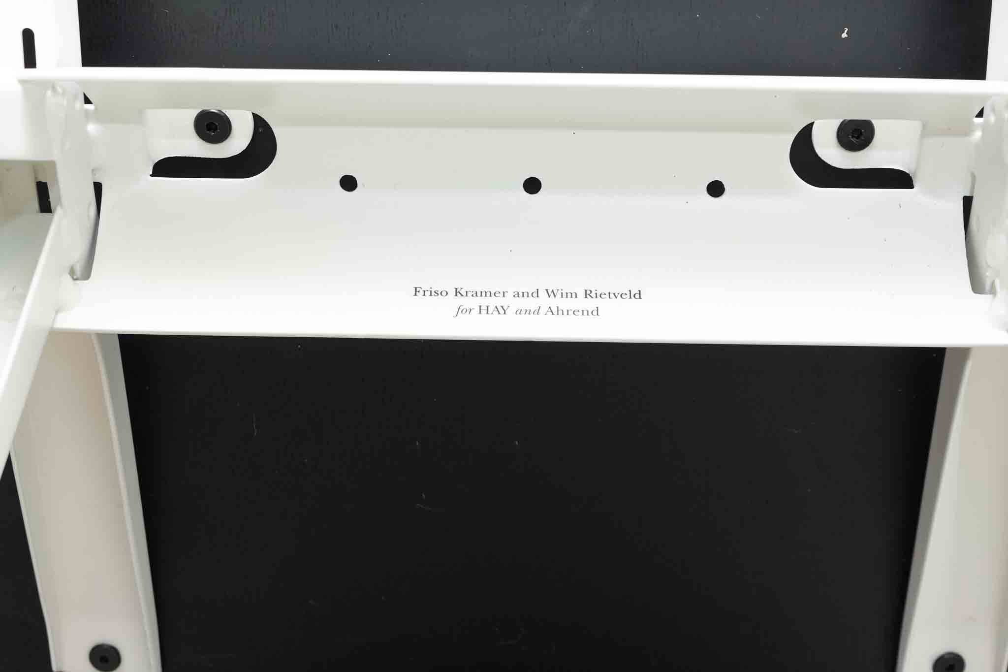 Friso Kramer "Result" chair upholstered in black and white.