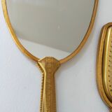 Vintage handheld mirror and hairbrush vanity set