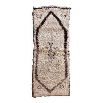 Azilal beige Berber rug - 191 x 79 cm