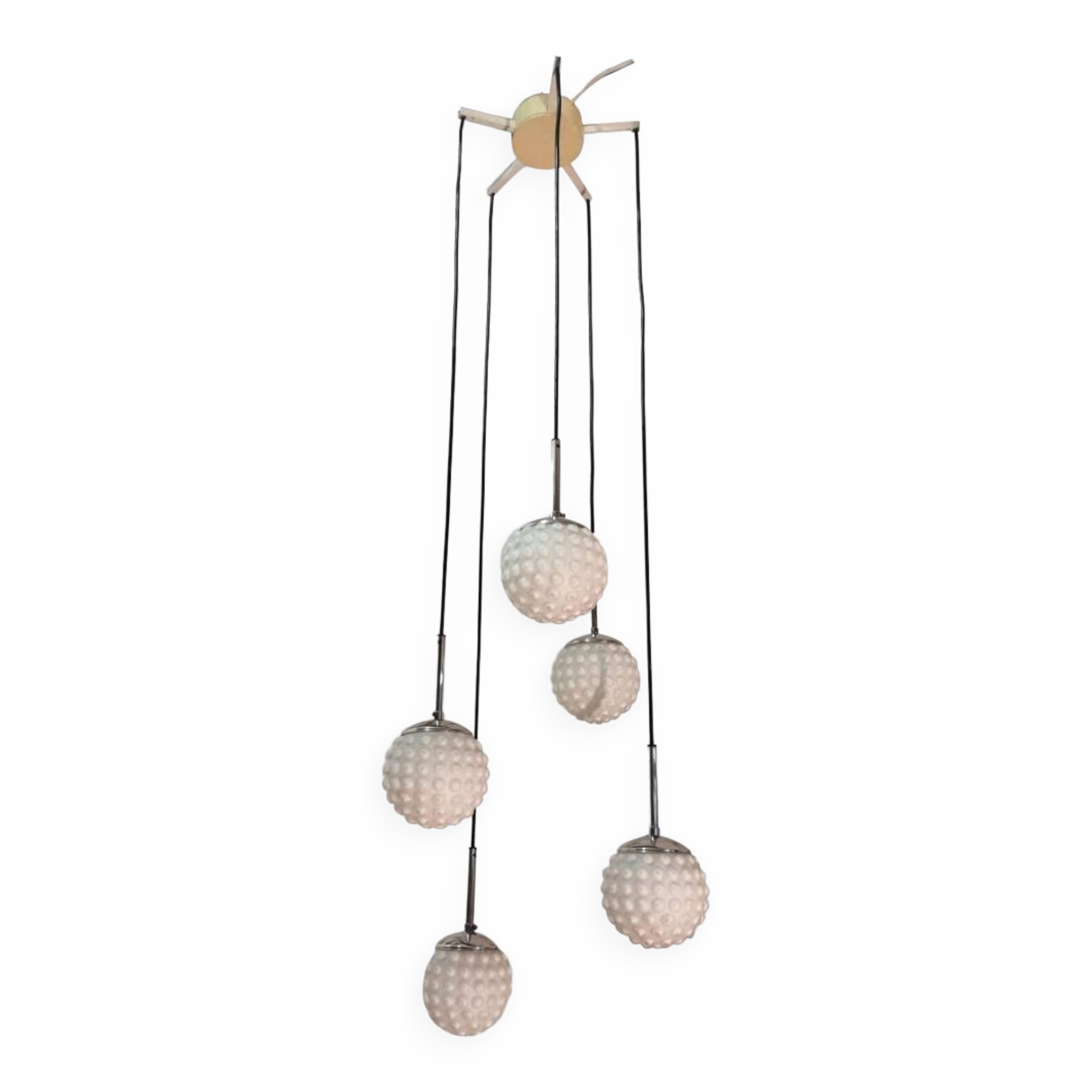 Suspension 5 glass balls from the 60s