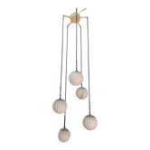 Suspension 5 boules de verre des années 60