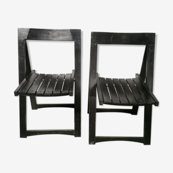 Paire de chaises pliantes années 60
