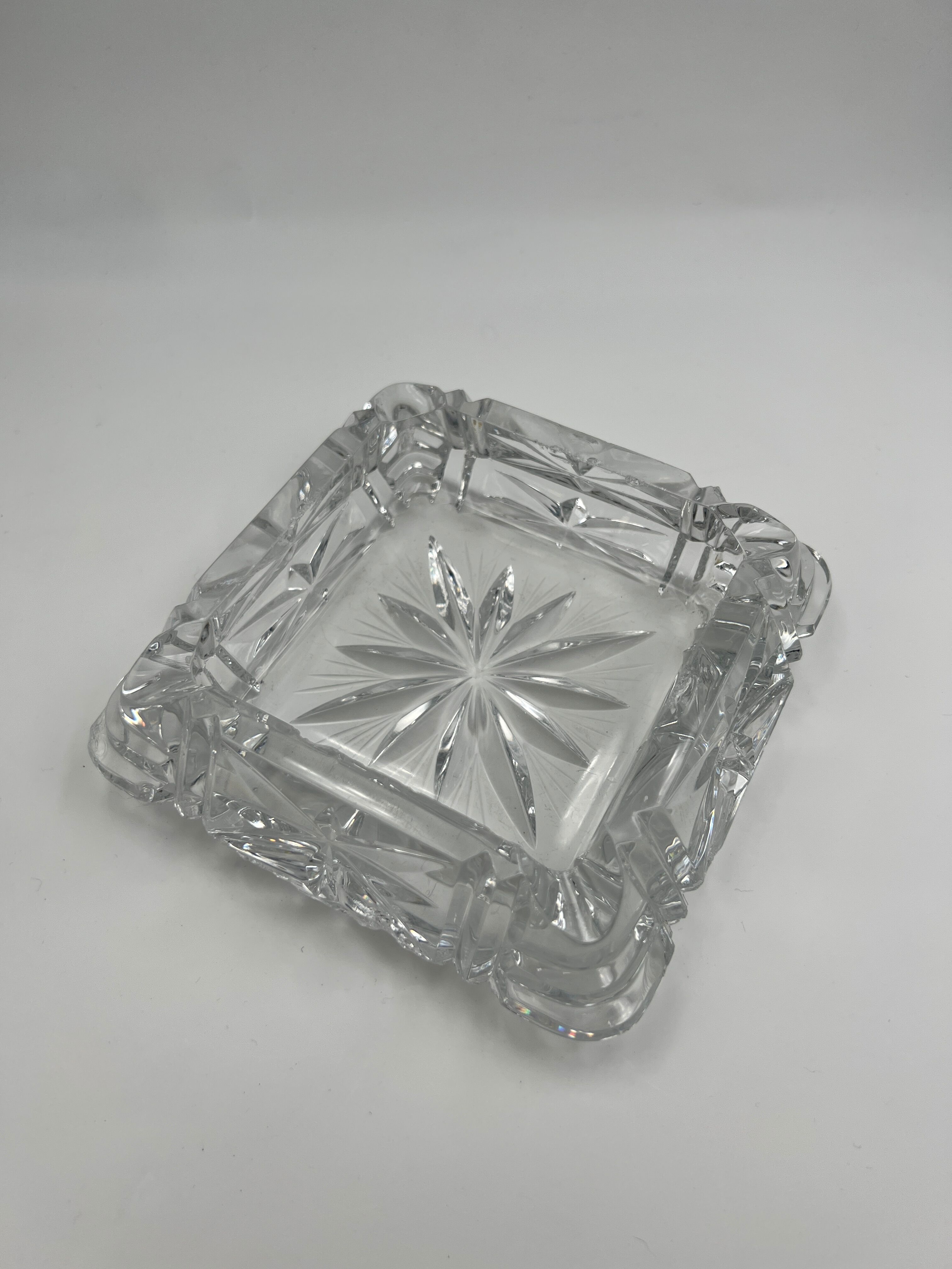 Worked crystal ashtray