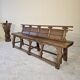 Chinese bench, 19th century, solid elm, temple