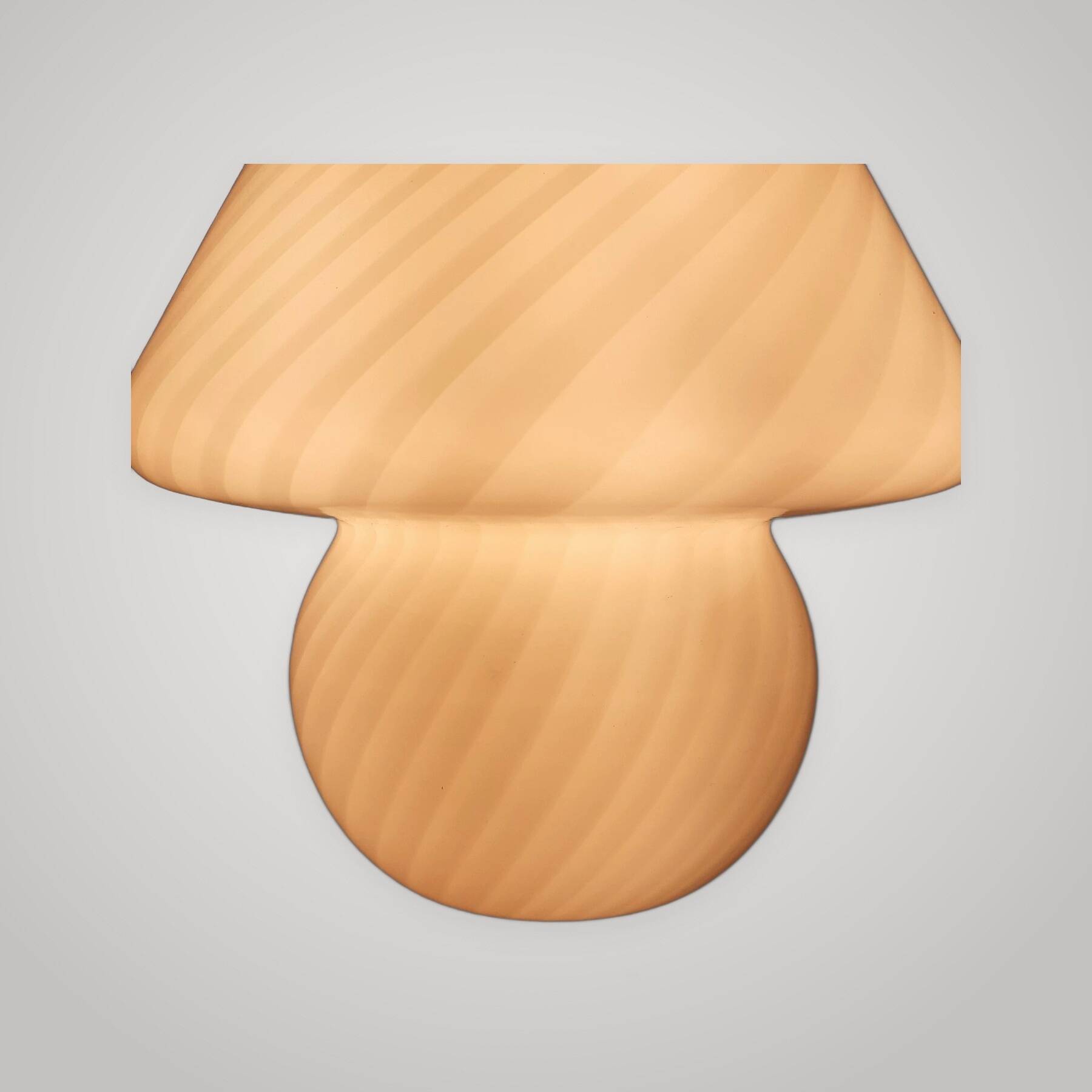 Mushroom Table Lamp Murano Glass White Spiral Modern Design 1970