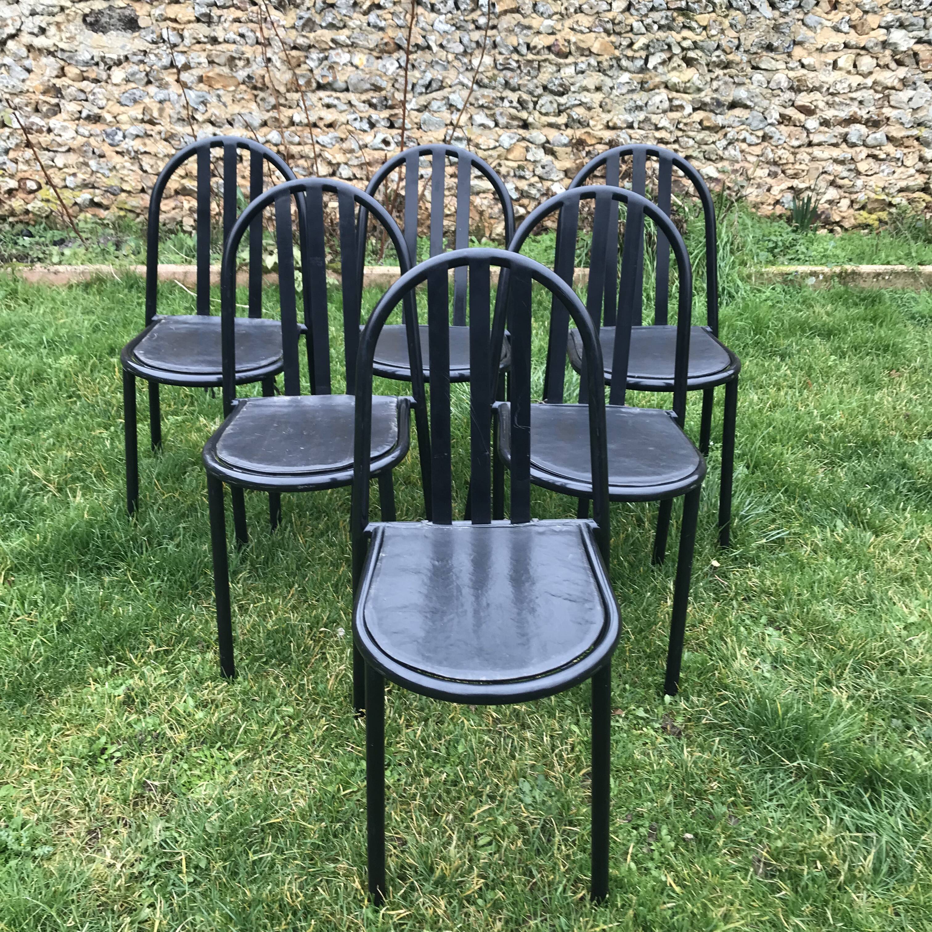 Set of 6 chairs Mallet Stevens model 222 vintage 1980