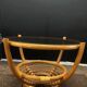 Fauteuil rotin pivotant + table basse rotin verre