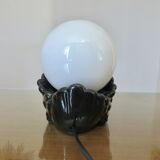 "Black swan" lamp in ceramic and opaline, 70s-80s
