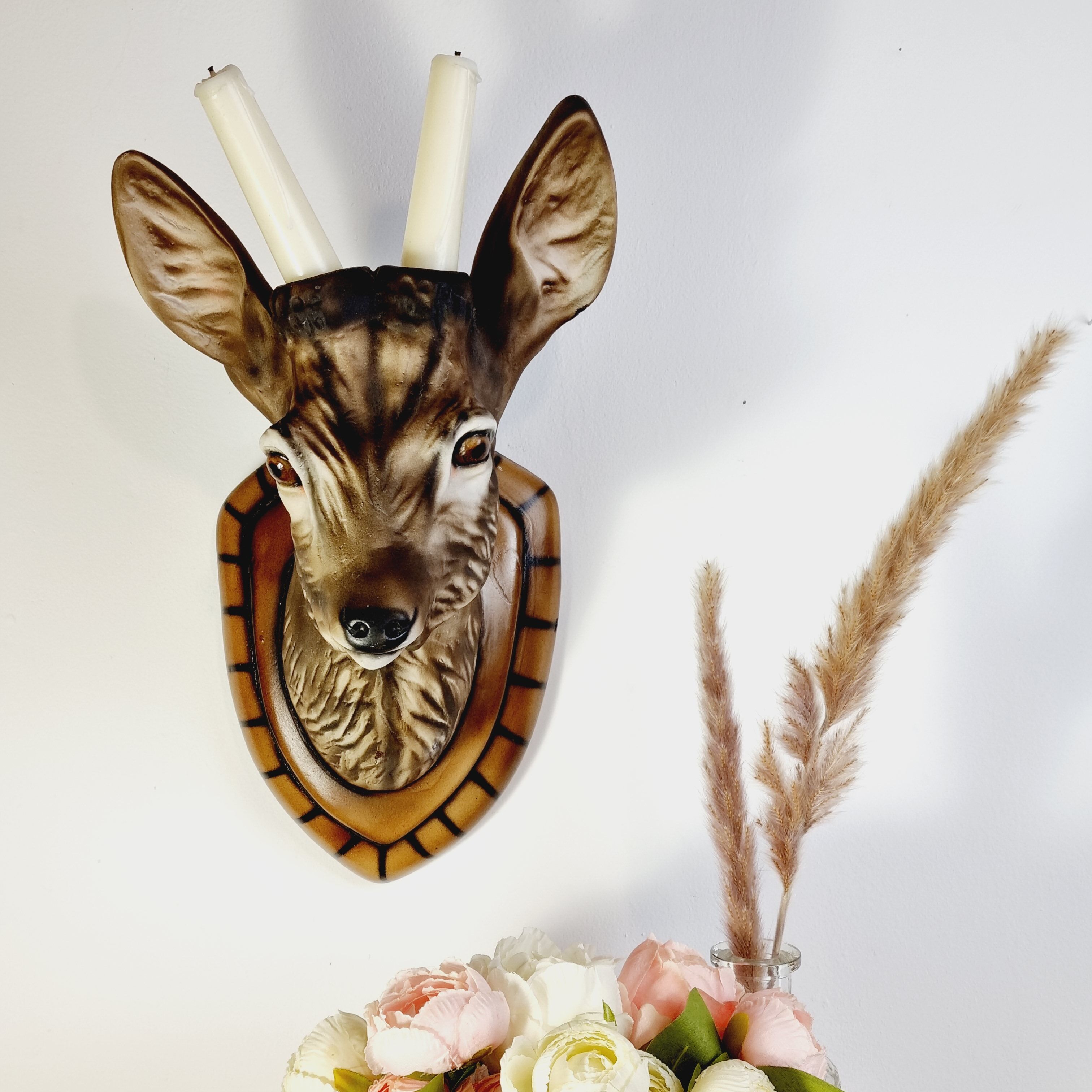 Ceramic deer head trophy