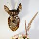 Trophée tête de cerf en céramique