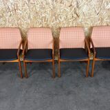 Teak dining chairs model 23 by Henning Kjaernulf for Korup Stolefabric