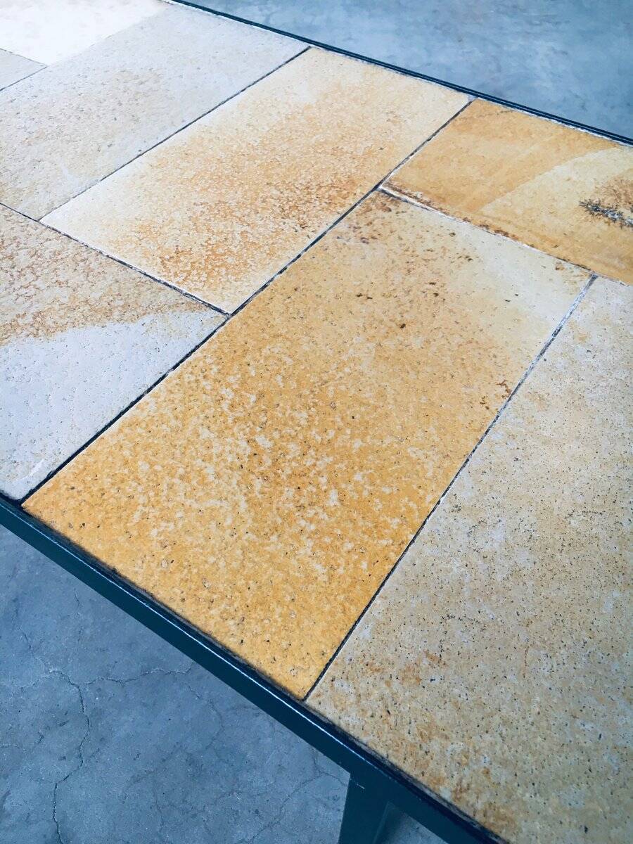 Mid-Century Minimalist Ceramic Tile Coffee Table, France, 1960s