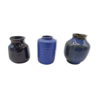 Lot de 3 vases miniatures en céramique scandinave