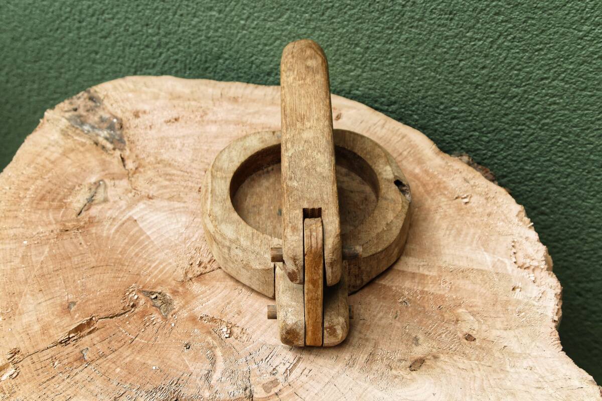 Savoyard brutalist wooden nutcracker, popular art