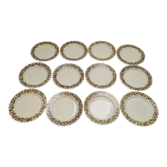 Asiettes à dessert vintage lot de 12 Royal Coppennagen "nucella"