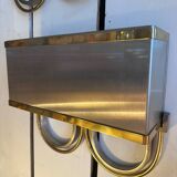 Paire d’appliques inox et laiton