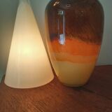 Glass vase blown Italy 70s