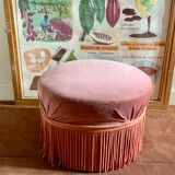 Vintage fringed pouf