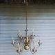Important 9-light chandelier in Dutch style with 2 levels in brass - in working condition.