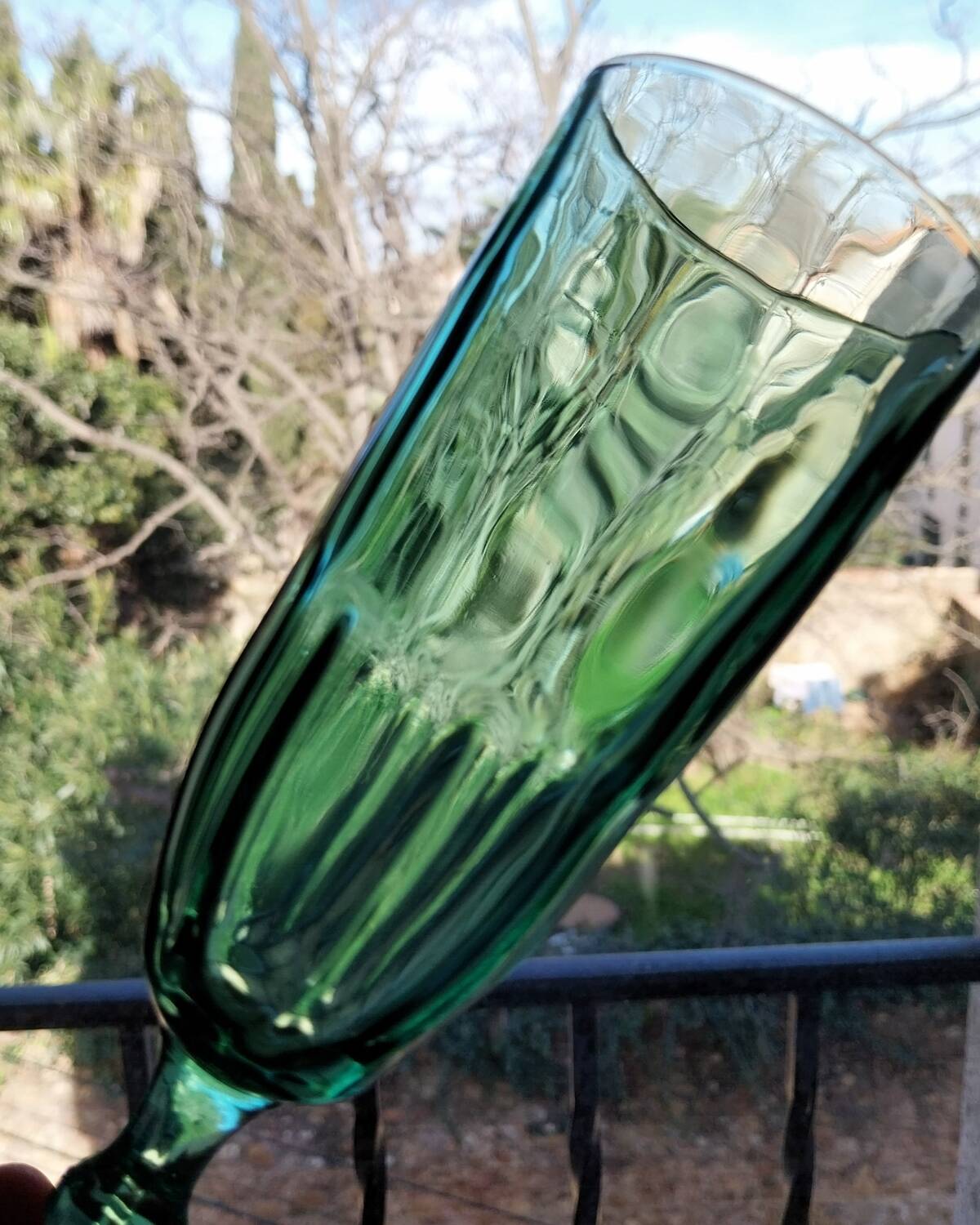 Vintage glass champagne flute