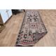 Vintage Turkish Oushak Handmade Wool Pink Brown Runner Rug 87x320