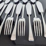 Set of 12 silver plated fish knives and 12 forks