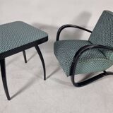 H 269 Lounge Chair and table spider by Jindřich Halabala for Up Zavody, 1940s, Set of 2