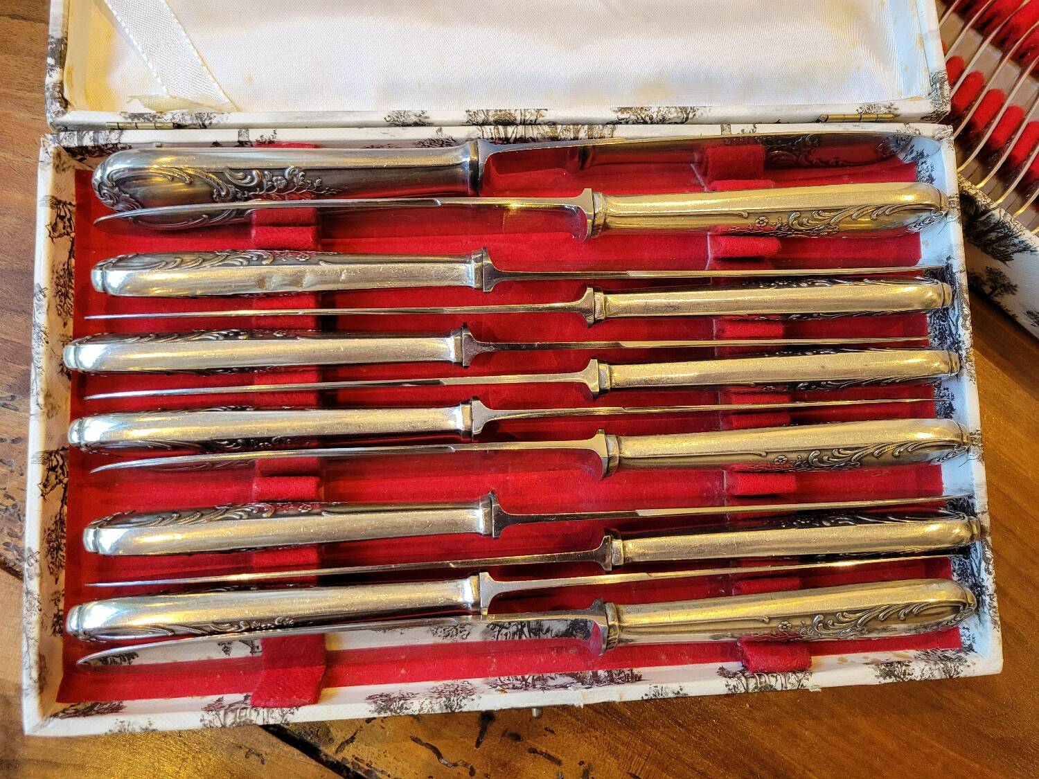 49-piece silver flatware set