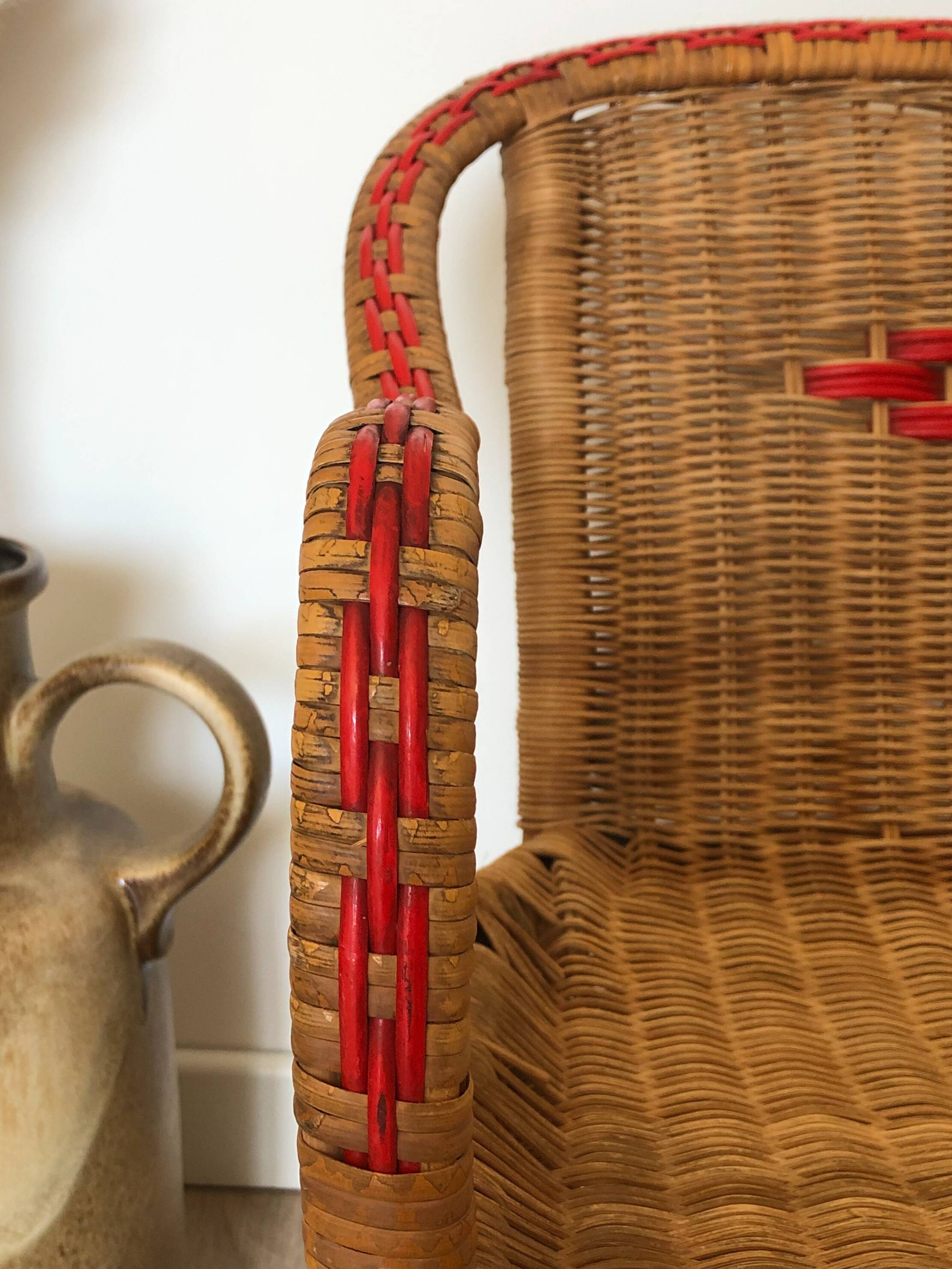 Children's armchair from the 60s, wicker