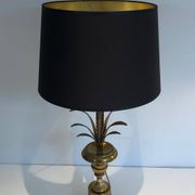 Neoclassical Palm Tree Table Lamp in Brass in the Style of M