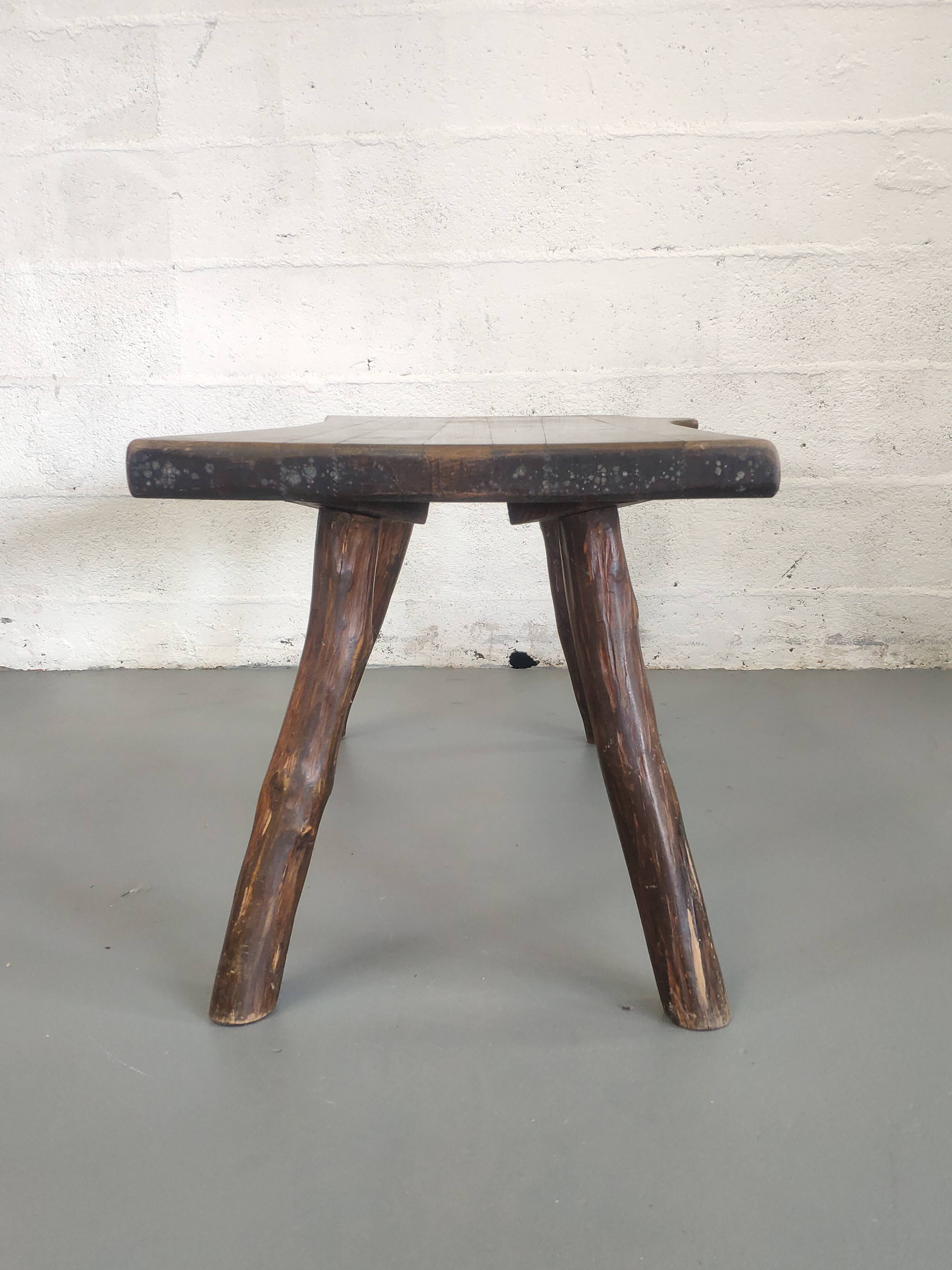 Brutalist coffee table solid oak