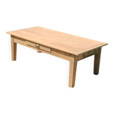 Large restored antique coffee table in solid oak.