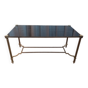 Table basse vintage en - verre laiton